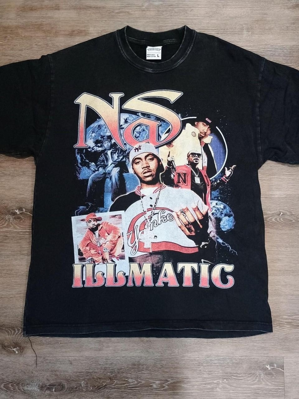 Nas Illmatic The World Is Yours Graphic Tee Hip Hop Rap Streetwear Size L